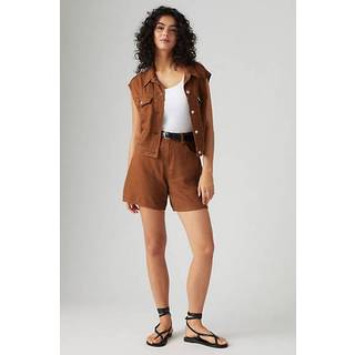 High Rise Baggy Cotton Linen Shorts