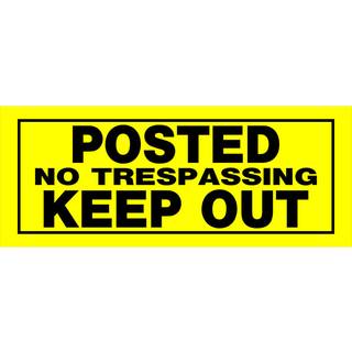 5028888 Sign No TRESPSS 6x15 """" """" Hillman Engelsk Yellow No Trespassing Sign 6 in. H x 15 in. W (Pack of 6)
