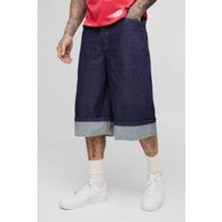 Mens Indigo Tall Turn Up Parachute Jorts