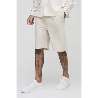 Mens Natural Tall Linen Relaxed Fit Shorts