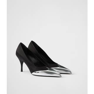 Satin and leather pumps - 39