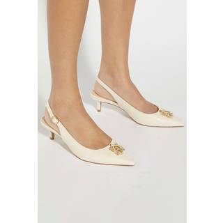 Dune London Dune London Cream Contact Branded Block Slingback Court Heels