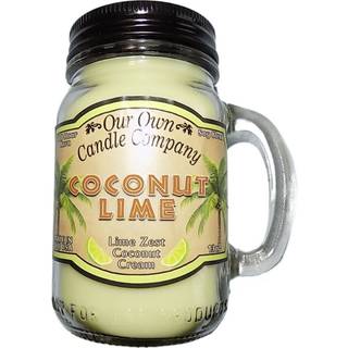 Vores eget lysfirma Coconut Lime Duftende Mason Jar Candle 100 timers forbrændingstid lavet i USA - 13 ounces