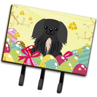 """" Caroline's Treasures Easter Eggs Pekingnese Black Leash eller Key Holder Hooks Multicolor """"
