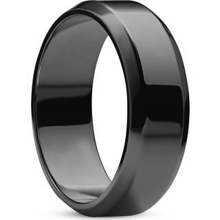 Ferrum | 8 mm Poleret Sort Rustfrit Stålring med Skrå Kant