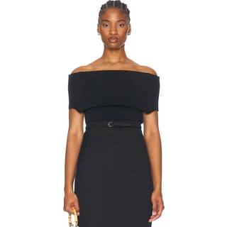 Toteme Knitted off-shoulder top - black - XXS