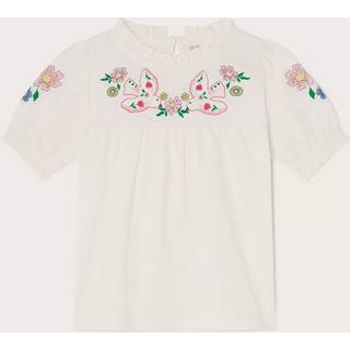 Monsoon Monsoon Natural Dove Embroidered Short Sleeve 100% Cotton Blouses