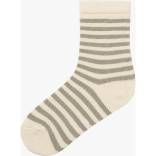 Lil Atelier Turtledove/forest Fog Stribede Strømper Bomuld (2-pak)