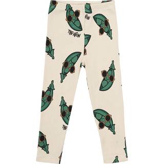 The New Siblings GOTS Nevi Rib-leggings White Swan 98 cm  Creme  98 cm  mand