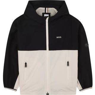 BOSStil drenge. J52056 Windbreaker-jakke, sort (12Años= 150cm), Casual, Genanvendt polister, Bæredygtig, børnetøj