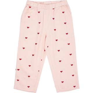 Copenhagen Colors Twill bukser m. hjerter - ROSE/BERRY