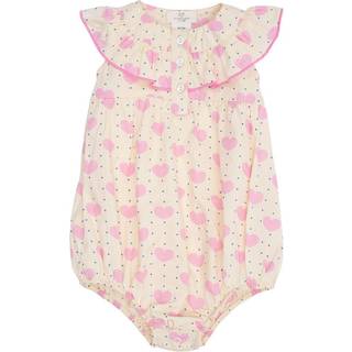 Copenhagen Colors Heart & Dots Romper Med Flæse Heart Aop 62 cm  Lyserød  62 cm  kvinde