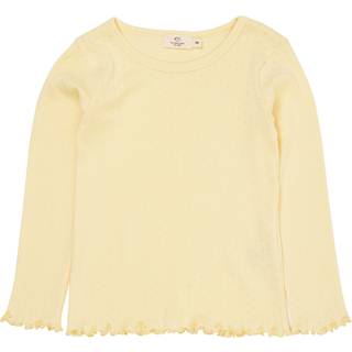 Copenhagen Colors Summer Langærmet Pointelle Tee Light Yellow 98 cm  Gul  98 cm  kvinde