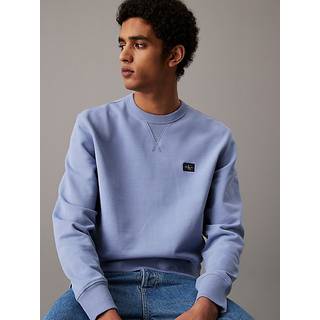 Cotton Terry Badge Sweatshirt - Blue - XXL