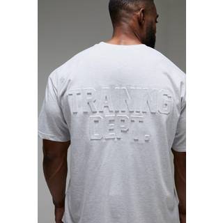 Mens Grey Marl Training Dept Oversized Embossed T-shirt