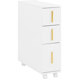 SoBuy smalt badeværelseskab med toiletrulleholder BZR183-W