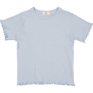 Copenhagen Colors Sommer pointelle t-shirt - DUSTY BLUE