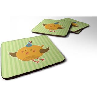 """" Caroline's Treasures Birthday Bird Foam Coaster Set på 4 3,5 multicolor """"