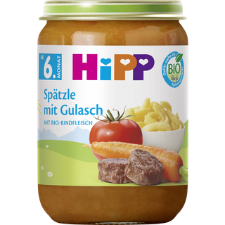 HiPP Økologisk menu med spätzle og gullasch fra 6. måned 94.47 DKK/1 kg (6 x 190.0g)