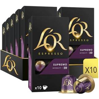 L'OR Lungo Supremo kaffekapsel styrke 10, 10 kapsler