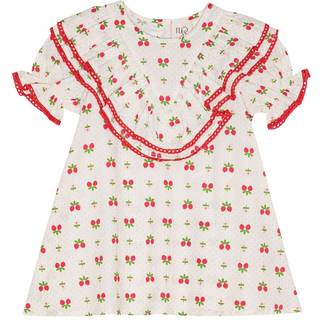 Flöss Sofia Kortærmet Kjole Soft White Berry 92 cm  Hvid  92 cm  kvinde