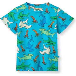 Småfolk Hammerhead Sharks T-shirt Blue Atoll 7-8 Y  Blå  7-8 år  mand
