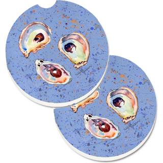 """" Caroline's Treasures Oyster Set med 2 Cup Holder Car Coasters 8456Carc 2.56 Multicolor """"