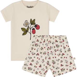 Buddy & Hope Molly GOTS Mønstret Pyjamas Wild Strawberry 74/80 cm  Hvid  74/80 cm  unisex