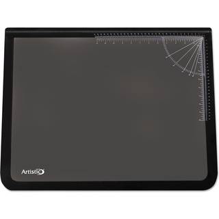 Kunstnerisk 41200 Office Products 20 """" X 31 """" Logo Pad Lift-top Desktop Organizer Desk Mat Black/Clear