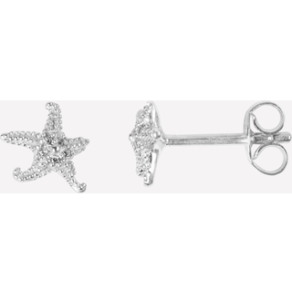 ByBiehl Starfish øreringe i sølv med pink cubic zirkonia