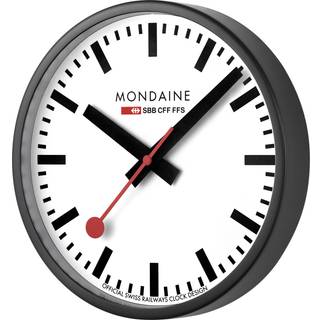 Mondaine A990.CLOCK.12SBB Wanduhr Quarz 25 cm Schwarz/Weiß
