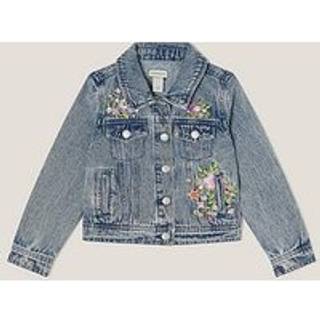 Monsoon Pailletter Blomster Broderet Denim 100% Bomuld Jakke9 - 10 år (134 - 140cm)