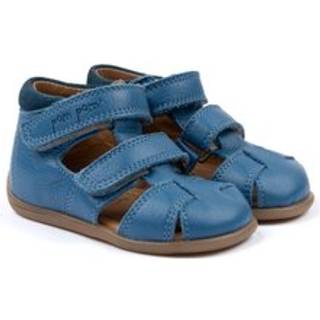 Pompom Starters two velcro sandal - LIGHT BLUE