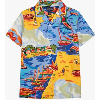 Polo Ralph Lauren Polo Ralph Lauren Blue Boys Cuban Collar Patterned Resort Shirt