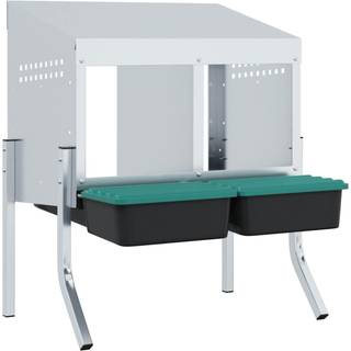 hønseredekasse 2 rum med ben galvaniseret stål