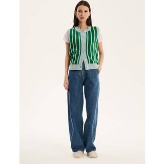 Omnes Omnes Green Matilda Button Through Vest