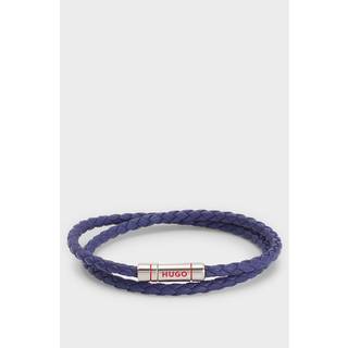 Flettet læderarmbånd med logolukning