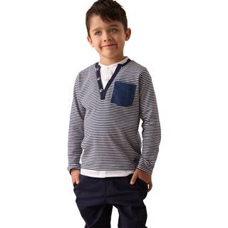 Angel & Rocket Angel & Rocket Blue Tao Smart Henley Mock 100% Cotton Shirt