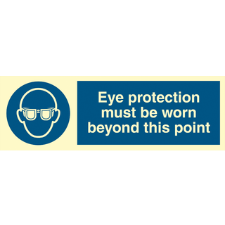 Eye protection must be worn beyond this point - Efterlysende Vinyl HI150 - 100 x 300 mm