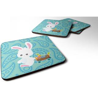 """" Caroline's Treasures Easter Rabbit Paisley Blue Foam Coaster Set på 4 3,5 multicolor """"