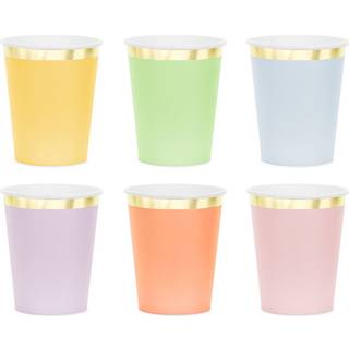 6 stk. Papkrus med Guldkant 220 ml – Miljøvenlig luksus til festlige lejligheder