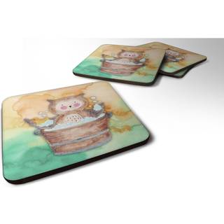 """" Caroline's Treasures Owl Bathing Watercolor Decorative Coasters 3.5 Multicolor """"