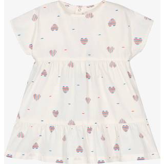 Petit Bateau Hearts Bomuldskjole Med Bloomer Avalanche Multicolor 12 months  Hvid  12 måneder  kvinde