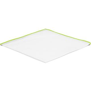 Hvid Lommeklud m. Limegrønne Kanter