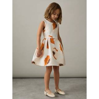 Reiss Reiss Ivory Print Trinny 4-9 yrs Floral Scuba Sleeveless Dress - 7-8 Yrs