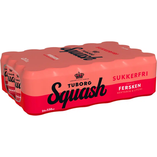 Squash Fersken Sukkerfri - Nektarin & Litchi (24 x 33cl)