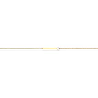Scrouples armbånd med ferskvandsperle 17,5+1,5cm i 8 kt guld