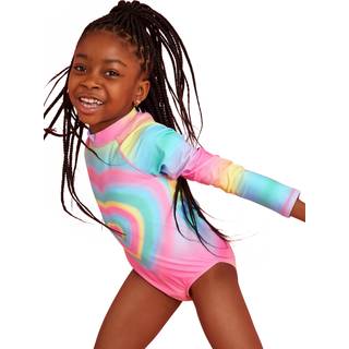 Angels By Accessorize Angels By Accessorize Pink Girls Heart Long Sleeve Swimsuit
