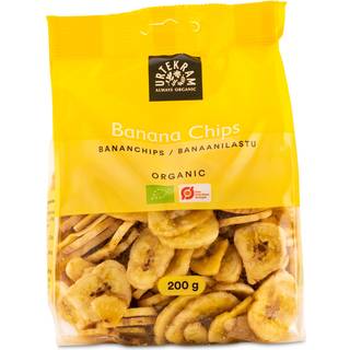 Bananchips sprød snack Økologiske - 200 gram
