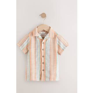 Next Multi Short Sleeves Textured Stripe Shirt (3mths-7yrs)